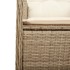 Silla de jardín reclinable con cojines ratán sintético