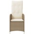 Sillones reclinables de jardín con cojines beige 2 uds ratán
