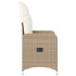 Sillones reclinables de jardín con cojines beige 2 uds ratán