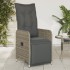 Sillón reclinable de jardín con cojines ratán sintético