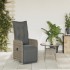 Sillón reclinable de jardín con cojines ratán sintético