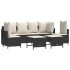 Set de muebles de jardín 5 pzas y cojines ratán sintético