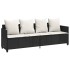 Set de muebles de jardín 5 pzas y cojines ratán sintético