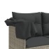 Set de sofás jardín y cojines 5 pzas ratán sintético gris
