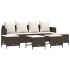 Set comedor de jardín 5 piezas y cojines ratán sintético