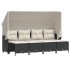 Set de muebles de jardín 5 pzas y cojines ratán sintético