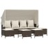 Set comedor de jardín 5 piezas y cojines ratán sintético