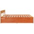 Cama sin colchón madera maciza de pino marrón cera 180x200