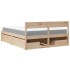 Cama con cajones y colchón madera maciza de pino 160x200