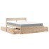 Cama con cajones y colchón madera maciza de pino 160x200