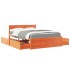 Cama con cajones y colchón madera maciza pino marrón 120x200