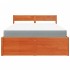 Cama con cajones y colchón madera maciza pino marrón 120x200
