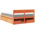 Cama con cajones y colchón madera maciza pino marrón 120x200