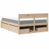 Cama con cajones y colchón madera maciza de pino 120x200
