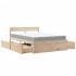 Cama con cajones y colchón madera maciza de pino 120x200
