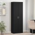 Aparador alto madera de ingeniería negro 60x35x180