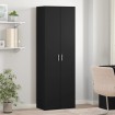 Aparador alto madera de ingeniería negro 60x35x180 cm