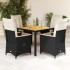Set de muebles jardín 5 pzas con cojines ratán sintético