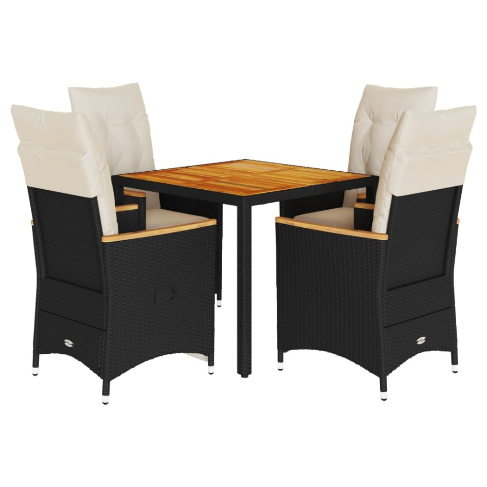 Set de muebles jardín 5 pzas con cojines ratán sintético