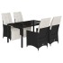 Set de muebles jardín 5 pzas con cojines ratán sintético