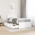 Cama con cajones y colchón madera maciza pino blanco 90x190