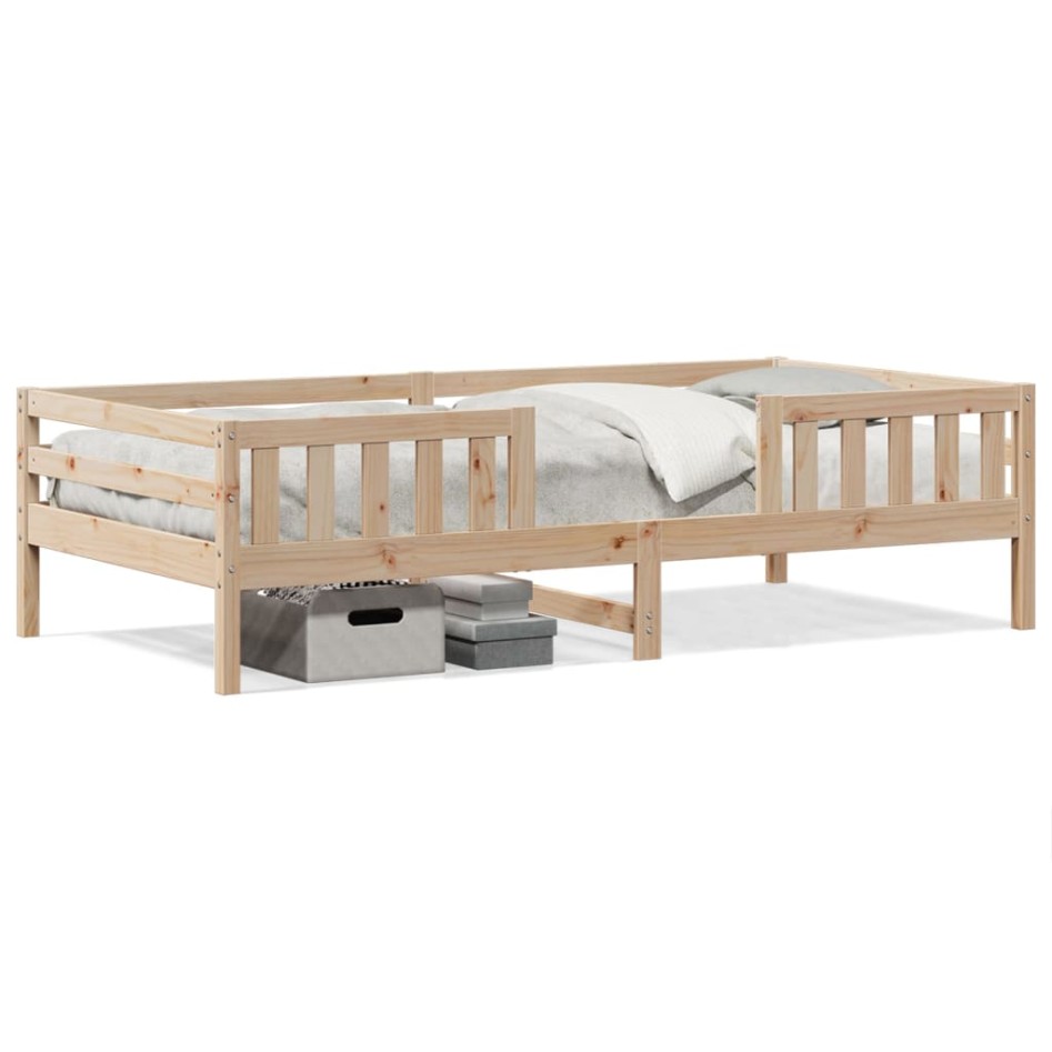 Estructura de cama sin colchón madera maciza de pino 80x200