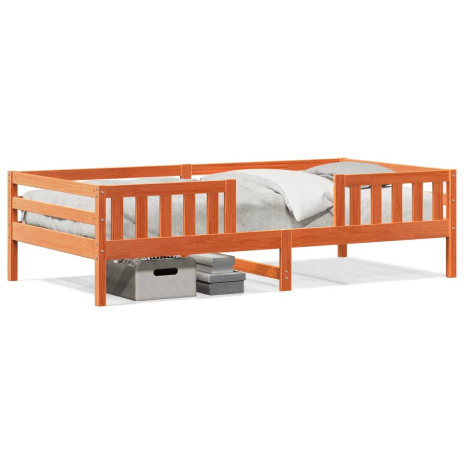 Estructura de cama sin colchón madera maciza marrón 90x190