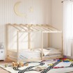 Cama infantil con techo madera maciza pino 100x200 cm