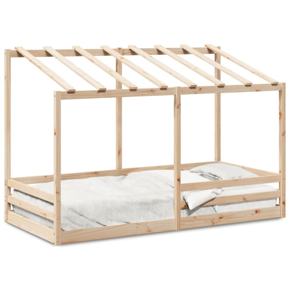 Cama infantil con techo madera maciza pino 100x200