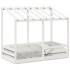 Cama infantil con techo madera maciza pino blanco 70x140