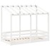 Cama infantil con techo madera maciza pino blanco 70x140
