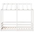 Cama infantil con techo madera maciza pino blanco 70x140