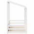 Cama infantil con techo madera maciza pino blanco 70x140