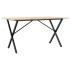 Mesa de comedor marco X madera maciza pino y acero