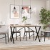 Mesa de comedor marco X madera maciza pino y acero