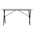 Mesa de comedor marco X madera maciza pino y acero