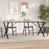 Mesa de comedor marco X madera maciza pino y acero