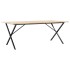 Mesa de comedor marco X madera maciza pino y acero