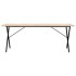 Mesa de comedor marco X madera maciza pino y acero