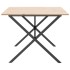 Mesa de comedor marco X madera maciza pino y acero