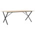 Mesa de comedor marco X madera maciza pino y acero