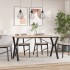 Mesa de comedor marco Y madera maciza pino y acero