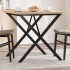 Mesa de comedor marco X madera maciza pino y acero
