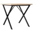 Mesa de comedor marco X madera maciza pino y acero