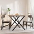 Mesa de comedor marco X madera maciza pino y acero