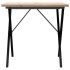 Mesa de comedor marco X madera maciza pino y acero