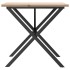 Mesa de comedor marco X madera maciza pino y acero