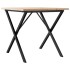 Mesa de comedor marco X madera maciza pino y acero