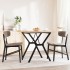 Mesa de comedor marco Y madera maciza pino y acero