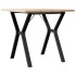 Mesa de comedor marco Y madera maciza pino y acero